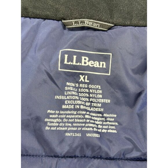 L.L.Bean Jacket Mens XL Blue Primaloft Insulated Pockets Parka Outdoor Hiking - Picture 3 of 12